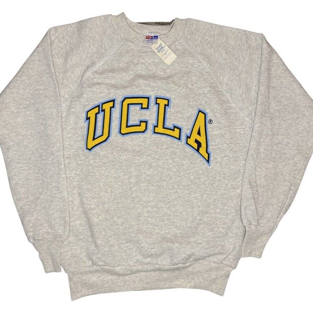 Vintage 80’s UCLA Bruins Crew Neck Sweatshirt Gray Size L Made USA NEW NWT
